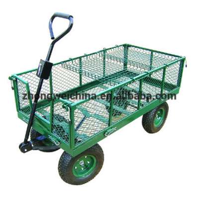 High Quality120KG OEM Mesh Foldable Steel Garden Tool Cart /garden hand trolley